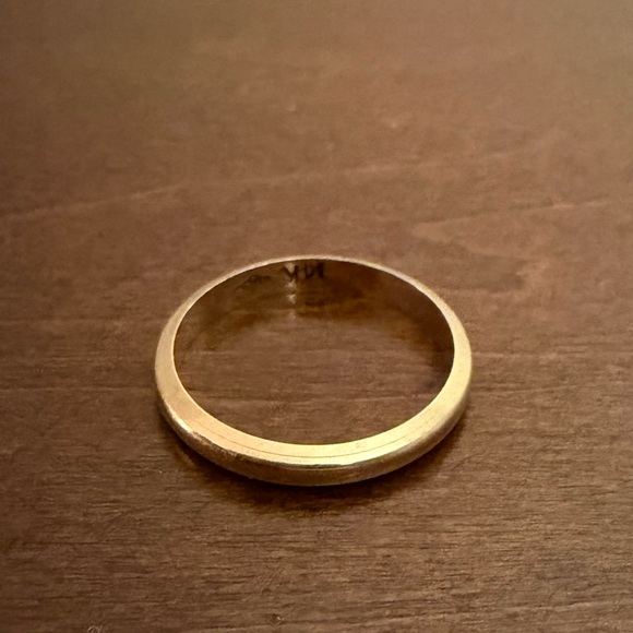 vintage 14kt solid gold 2.6mm thick wide wedding band ring unisex men women sz 6
